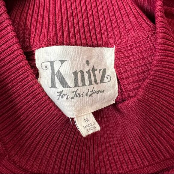 FOR LOVE AND LEMONS Knitz Rivington Bodycon Dress red medium - Picture 7 of 9